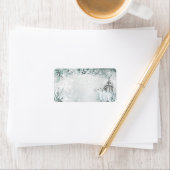 Arctic Fox Snowy Winter Woodland Mailing Adres Etiket (Insitu)