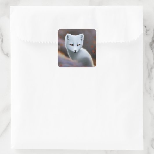 Arctic Fox Square Sticker (Tas)