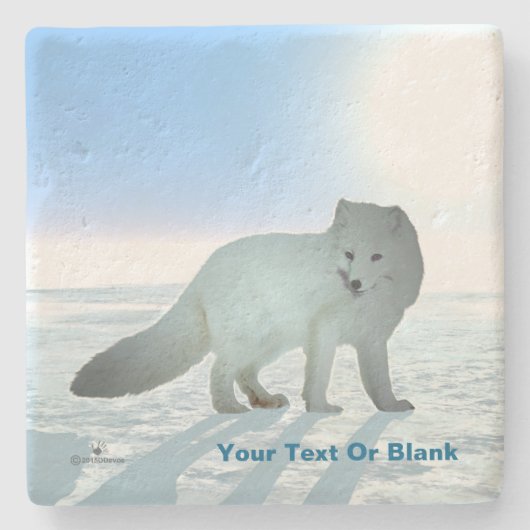 Arctic Fox Stenen Onderzetter (Voorkant)