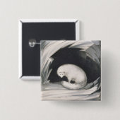 Arctic Fox uit 'Narrative of a Second Reyage in Vierkante Button 5,1 Cm (Voorkant /achterkant)