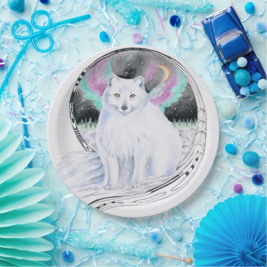 Arctic Fox Waterverf Ink Papieren Bordje (Feest)
