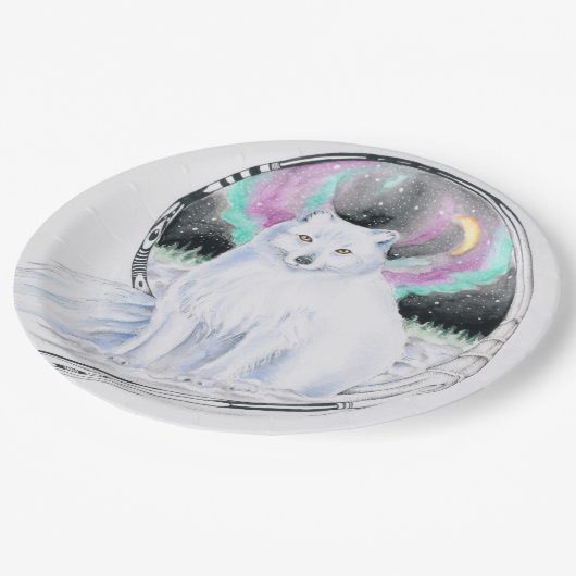 Arctic Fox Waterverf Ink Papieren Bordje (Gekanteld)