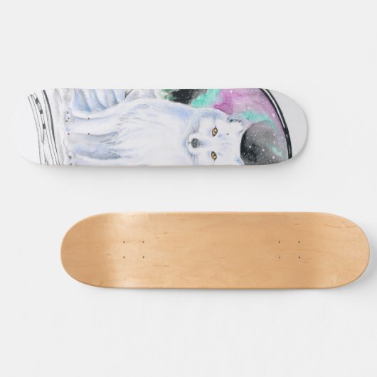 Arctic Fox Waterverf Ink Persoonlijk Skateboard (Horizontaal)