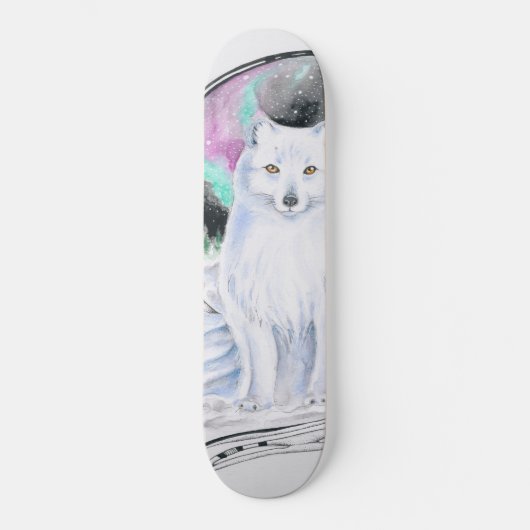 Arctic Fox Waterverf Ink Persoonlijk Skateboard (Voorkant)