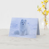 Arctic Fox wenskaart Kaart (Gele Bloem)