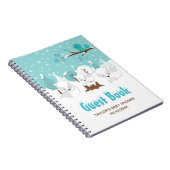 Arctic Fox Winter Baby shower Guest Book Notitieboek (Rechterzijde)