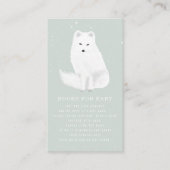 Arctic Fox Winter Blue Baby shower Request Informatiekaartje (Voorkant)