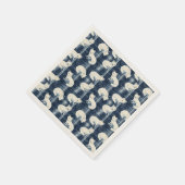 Arctic Fox Winter Christmas Tartan Plaid Pattern 2 Servet (Hoek)