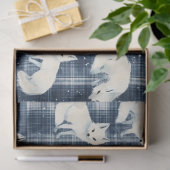 Arctic Fox Winter Christmas Tartan Plaid Pattern 2 Tissuepapier (Geschenk)