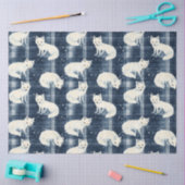 Arctic Fox Winter Christmas Tartan Plaid Pattern 2 Tissuepapier (Craft)