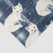 Arctic Fox Winter Christmas Tartan Plaid Pattern 2 Tissuepapier (Detail)