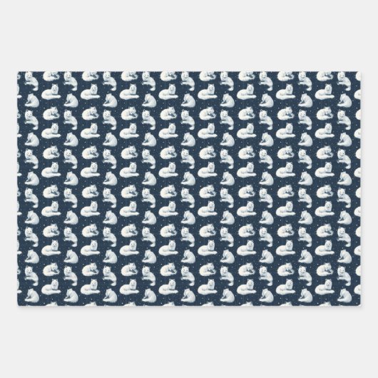 Arctic Fox Winter Christmas Tartan Plaid Pattern 3 Inpakpapier Vel (Voorkant 3)