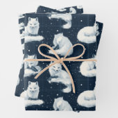 Arctic Fox Winter Christmas Tartan Plaid Pattern 3 Inpakpapier Vel (In situ)