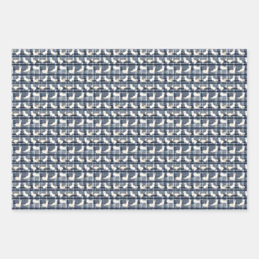 Arctic Fox Winter Christmas Tartan Plaid Pattern 4 Inpakpapier Vel (Voorkant 3)