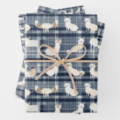 Arctic Fox Winter Christmas Tartan Plaid Pattern 4 Inpakpapier Vel (In situ)