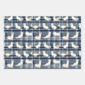 Arctic Fox Winter Christmas Tartan Plaid Pattern 4 Inpakpapier Vel (Voorkant)