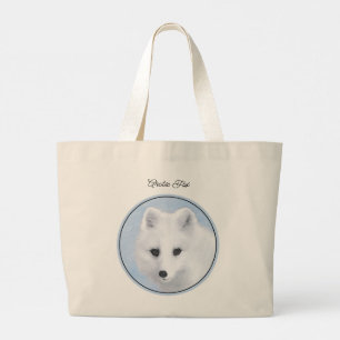 Arctic Fox Winter Schilderij Originele Wildlife Ar Grote Tote Bag