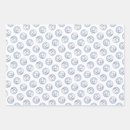 Arctic Fox Winter Schilderij Originele Wildlife Ar Inpakpapier Vel (Voorkant 2)