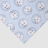 Arctic Fox Winter Schilderij Originele Wildlife Ar Tissuepapier (Detail)