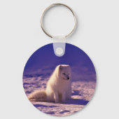 Arctic Fox Winter Snow Landscape Sleutelhanger (Voorkant)