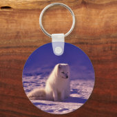Arctic Fox Winter Snow Landscape Sleutelhanger (Achterkant)