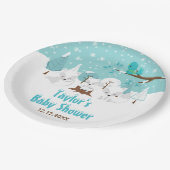 Arctic Fox Winter Wonderland Baby shower Papieren Bordje (Gekanteld)