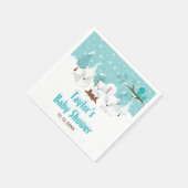 Arctic Fox Winter Wonderland Baby shower Servet (Hoek)