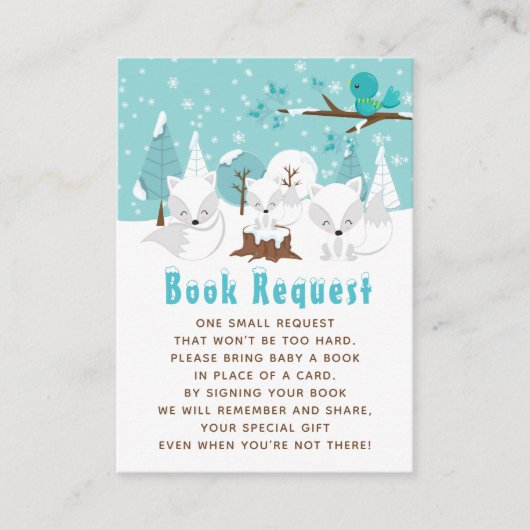 Arctic Fox Winter Wonderland Book Request Informatiekaartje (Voorkant)