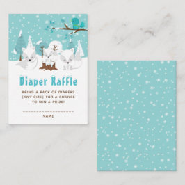 Arctic Fox Winter Wonderland Diaper Raffle Informatiekaartje