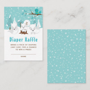 Arctic Fox Winter Wonderland Diaper Raffle Informatiekaartje