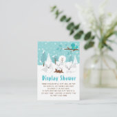 Arctic Fox Winter Wonderland Display Baby shower Informatiekaartje (Staand voorkant)
