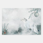 Arctic Fox Winterland Inpakpapier Vel (Voorkant)