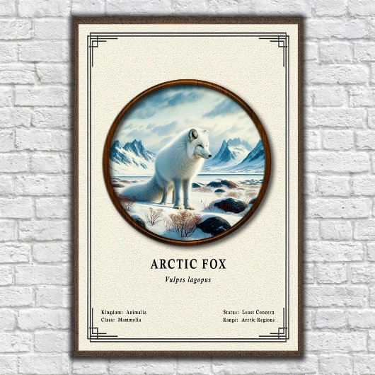 Arctic Fox Zoology Series Poster