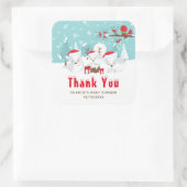 Arctic Foxes Baby shower - Hartelijk dank Vierkante Sticker (Tas)