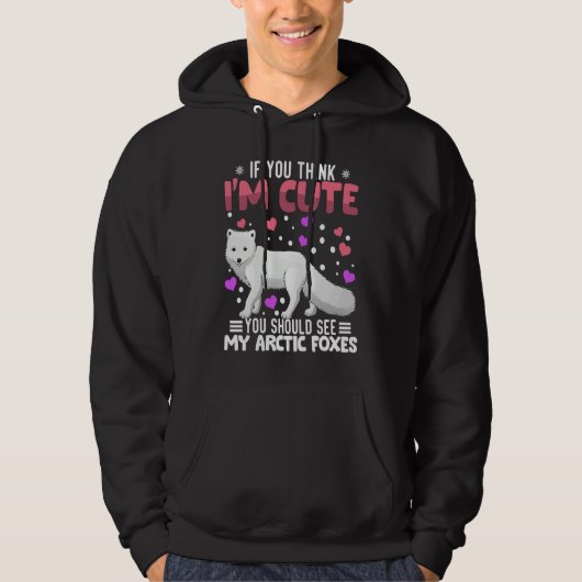 Arctic Foxes Heart Valentine's Day Animal For Wome Hoodie (Voorkant)