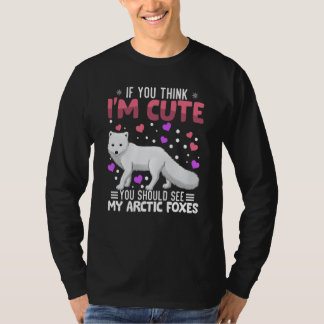 Arctic Foxes Heart Valentine's Day Animal For Wome T-shirt