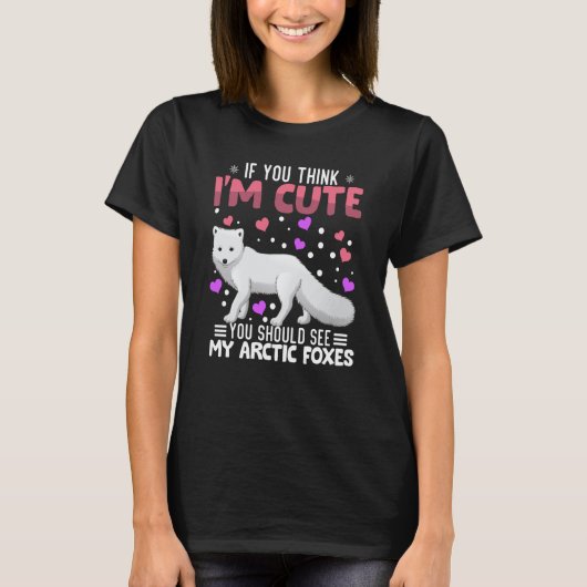 Arctic Foxes Heart Valentine's Day Animal For Wome T-shirt (Voorkant)