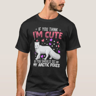 Arctic Foxes Heart Valentine's Day Animal For Wome T-shirt