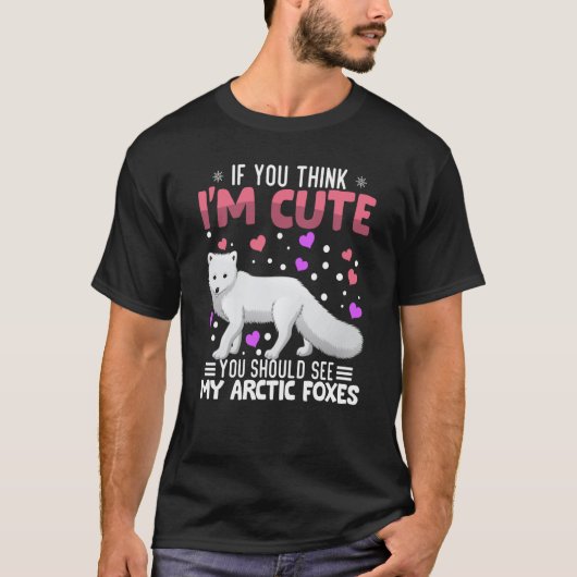Arctic Foxes Heart Valentine's Day Animal For Wome T-shirt (Voorkant)