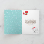 Arctic Foxes kerst Woodland Happy Birthday Kaart (Binnen)