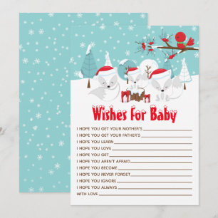 Arctic Foxes kerst Woodland Wishes for Baby Kaart