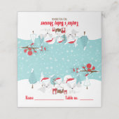 Arctic Foxes Kerstmis Baby shower Zitplaatsen Plaatskaartje (Buitenkant ongevouwen)