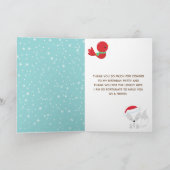 Arctic Foxes KerstWoodland Baby shower Bedankkaart (Binnen)