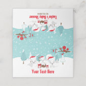 Arctic Foxes KerstWoodland Baby shower Plaatskaartje (Buitenkant ongevouwen)