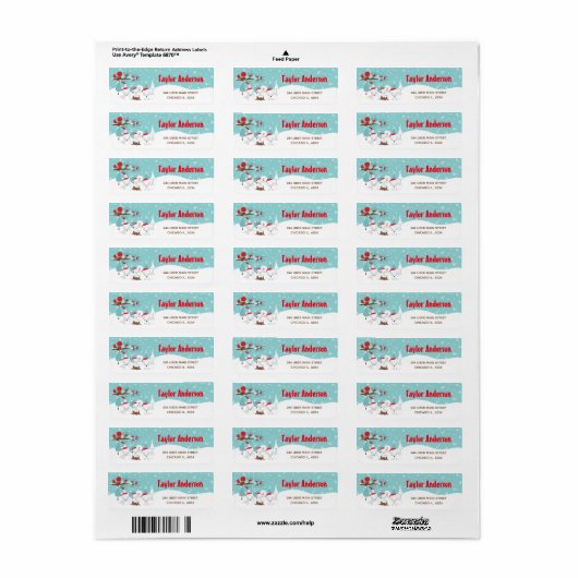 Arctic Foxes KerstWoodland Etiket (Full Sheet)