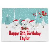 Arctic Foxes KerstWoodland Happy Birthday Lar Groot Cadeauzakje (Voorkant)