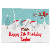 Arctic Foxes KerstWoodland Happy Birthday Lar Groot Cadeauzakje (Achterkant)
