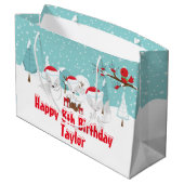 Arctic Foxes KerstWoodland Happy Birthday Lar Groot Cadeauzakje (Achterkant Gekanteld)