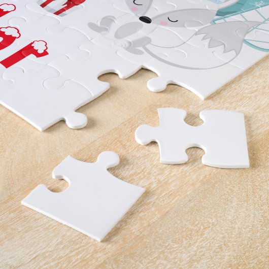 Arctic Foxes KerstWoodland Legpuzzel (Zijkant)