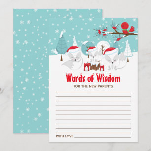 Arctic Foxes KerstWoodland Words of Wisdom Kaart